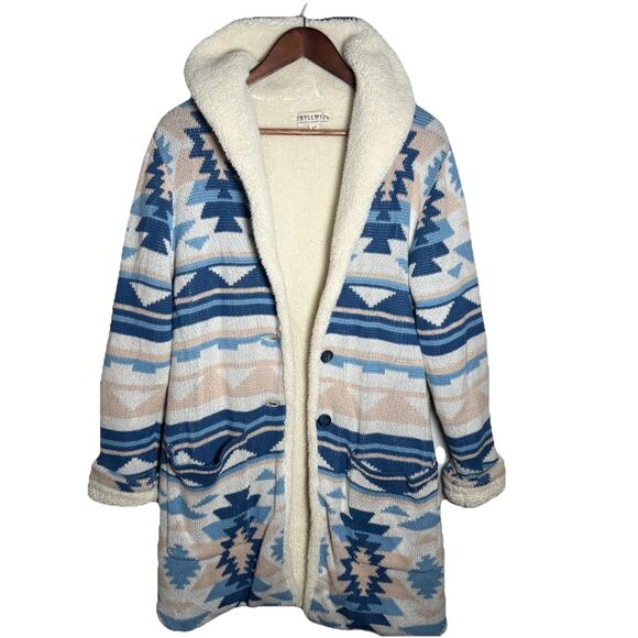 Idyllwind by Miranda Lambert Fleece Long Line Jacket Size Small Southwest Aztec - Picture 4 of 12